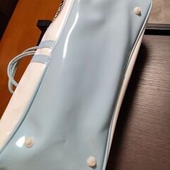 昭和レトロ♪ エナメルスポーツバッグ スポーツマンクラブチャンピオン CHAMPION 水色の画像