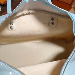 昭和レトロ♪ エナメルスポーツバッグ スポーツマンクラブチャンピオン CHAMPION 水色の画像
