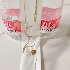 レディース K18GP ゴールド 華奢ネックレス CC風チャーム アジャスター付の画像