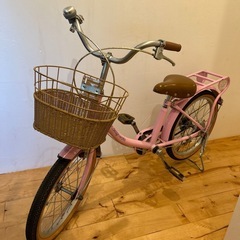 a.n.design-works 子供用自転車 ピンク 前カゴ付