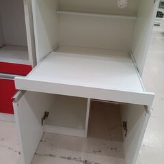 ★ジモティ割あり★  レンジ台 ホワイト W54.5×D46×H85.3 クリーニング済み TC8518の画像