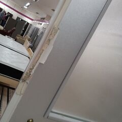 ★ジモティ割あり★  食器棚 シルバー×ホワイト W88.5×D42.5×H180.5 クリーニング済み TC8519の画像