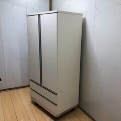 NITORI ワードローブ　白　タンス　収納家具　クローゼット　パイプハンガー　衣類収納　引出　洋服　【糸島市内 送料無料】250507-2の画像