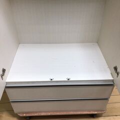 NITORI ワードローブ　白　タンス　収納家具　クローゼット　パイプハンガー　衣類収納　引出　洋服　【糸島市内 送料無料】250507-2の画像