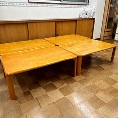 折りたたみローテーブル4点セット　座卓の画像