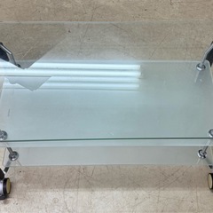 ①ガラステレビボード（3段/キャスター付）の画像