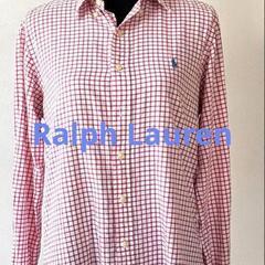 Ralph Lauren 赤チェックシャツ　長袖シャツ　ポロラルフローレンの画像
