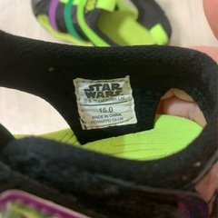 STAR WARS キッズサンダル 緑/黒/紫 15cmの画像