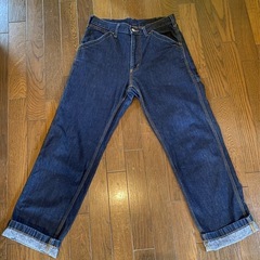 美品濃紺インディゴデニムジーンズワークカーゴペインターパンツジーパン廃盤完売品GUの画像