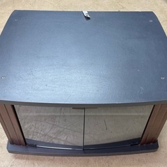 ①シンプルテレビ台（木製/ガラス扉/キャスター付）の画像