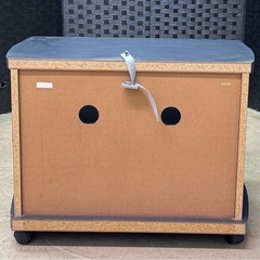 ①シンプルテレビ台（木製/ガラス扉/キャスター付）の画像