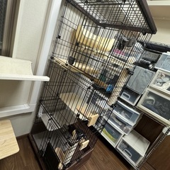 【受付終了】保護猫活動家さんへ！付属品多数キャットケージお譲りします(美品)の画像