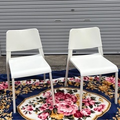 IKEA★チェア★イス★2つセット★ナチュラル★ホワイトの画像