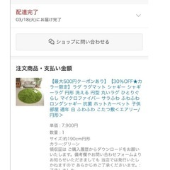 ラグ　グリーン190cm円形の画像