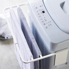マグネット伸縮洗濯機バスタオルハンガー👕ランドリー収納 ニトリの画像
