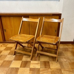 木製折りたたみチェア　2脚セット