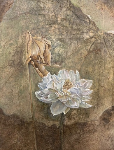 蓮の花 原画 絵画 額縁付き アート インテリア アウトレット