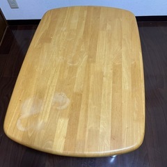 木製座卓 丸みデザイン 下棚付き