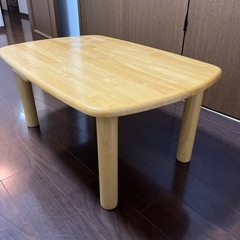 木製座卓 丸みデザイン 下棚付きの画像