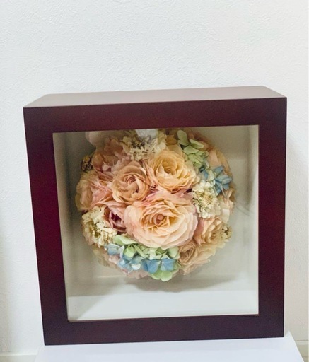 アレンジメント　プリザーブドフラワー　額付き　立体フレーム　インテリア　1点もの