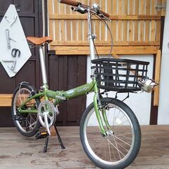 レトロ　ダホン　メトロ　折りたたみ自転車　Vブレーキ　カゴ付き　ライト付き　中古　美品　発送不可の画像