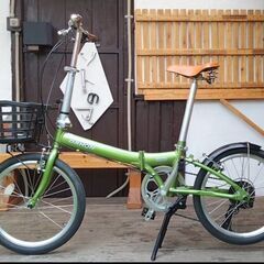 レトロ　ダホン　メトロ　折りたたみ自転車　Vブレーキ　カゴ付き　ライト付き　中古　美品　発送不可の画像