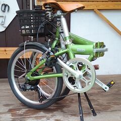 レトロ　ダホン　メトロ　折りたたみ自転車　Vブレーキ　カゴ付き　ライト付き　中古　美品　発送不可の画像