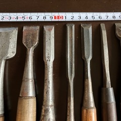 大工道具 ノミ 鑿 7丁セット（丸ノミ1丁あり）の画像