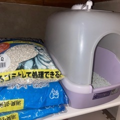 猫砂3袋&猫トイレ