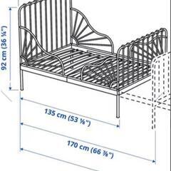IKEA　伸長ベッドminnenミンネン　セミシングルの画像