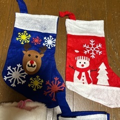クリスマス　サンタの靴下3点　ピンク以外の画像