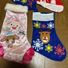 クリスマス　サンタの靴下3点　ピンク以外の画像