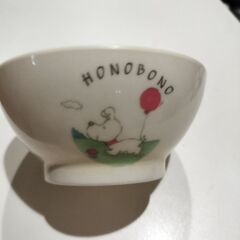 希少☆昭和レトロな茶碗/イヌ赤風船＆アヒルデザイン