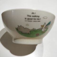 希少☆昭和レトロな茶碗/イヌ赤風船＆アヒルデザインの画像