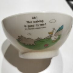 希少☆昭和レトロな茶碗/イヌ赤風船＆アヒルデザインの画像