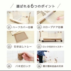 ペットケージ 引き出し式トレー付きの画像