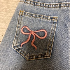 女の子　パンツ　デニム　ズボン　95 100 リボン　服の画像