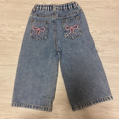女の子　パンツ　デニム　ズボン　95 100 リボン　服の画像