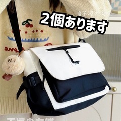 ショルダーバッグ 白黒　A4 通勤 通学