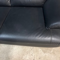 ニトリ　2人用合成皮革ソファ　(Nシールドキャッツ3 BK)の画像
