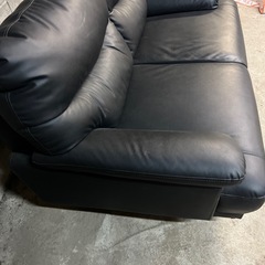 ニトリ　2人用合成皮革ソファ　(Nシールドキャッツ3 BK)の画像