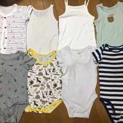 新生児男の子80ロンパース8点の画像
