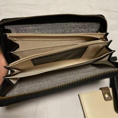 ラム 本革 メッシュ ラウンドファスナー 型 長財布 ミニパスケース　ラムレザーの画像