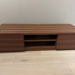 木製テレビ台 ダークブラウン 2枚扉