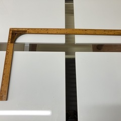 【希少】ヴィンテージ　古道具　木製角尺　両面メモリ 物差し　定規 洋裁の画像