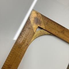 【希少】ヴィンテージ　古道具　木製角尺　両面メモリ 物差し　定規 洋裁