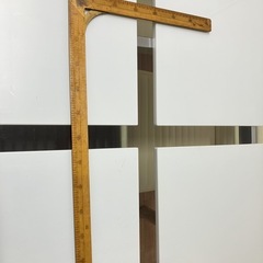【希少】ヴィンテージ　古道具　木製角尺　両面メモリ 物差し　定規 洋裁の画像