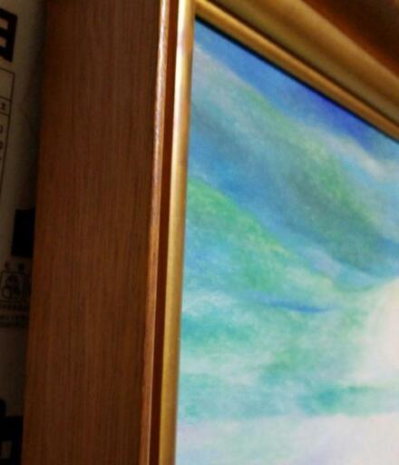 1点物！油絵50号『御来光差す徳川家康と側近』歴史物 特大サイズ