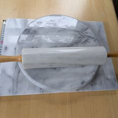 🌈ローリング麺棒.回転円盤台.延べ板盤（大理石）3点セットの画像