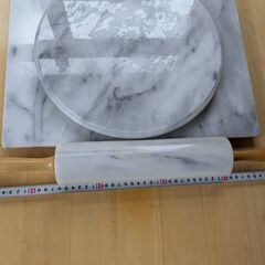 🌈ローリング麺棒.回転円盤台.延べ板盤（大理石）3点セットの画像